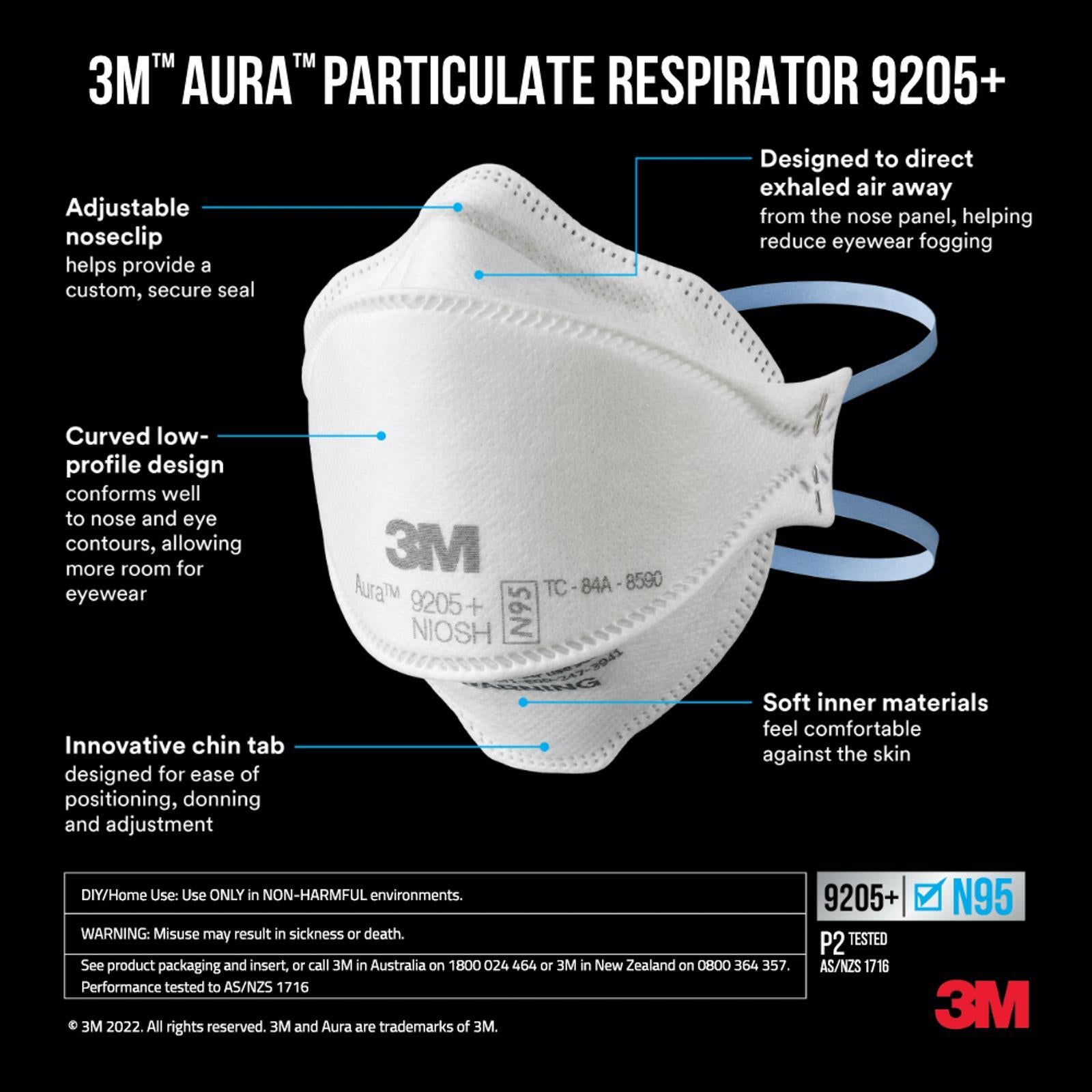 3M Aura Particulate Respirator - 10 Pack - SuperSaverAU - view 1
