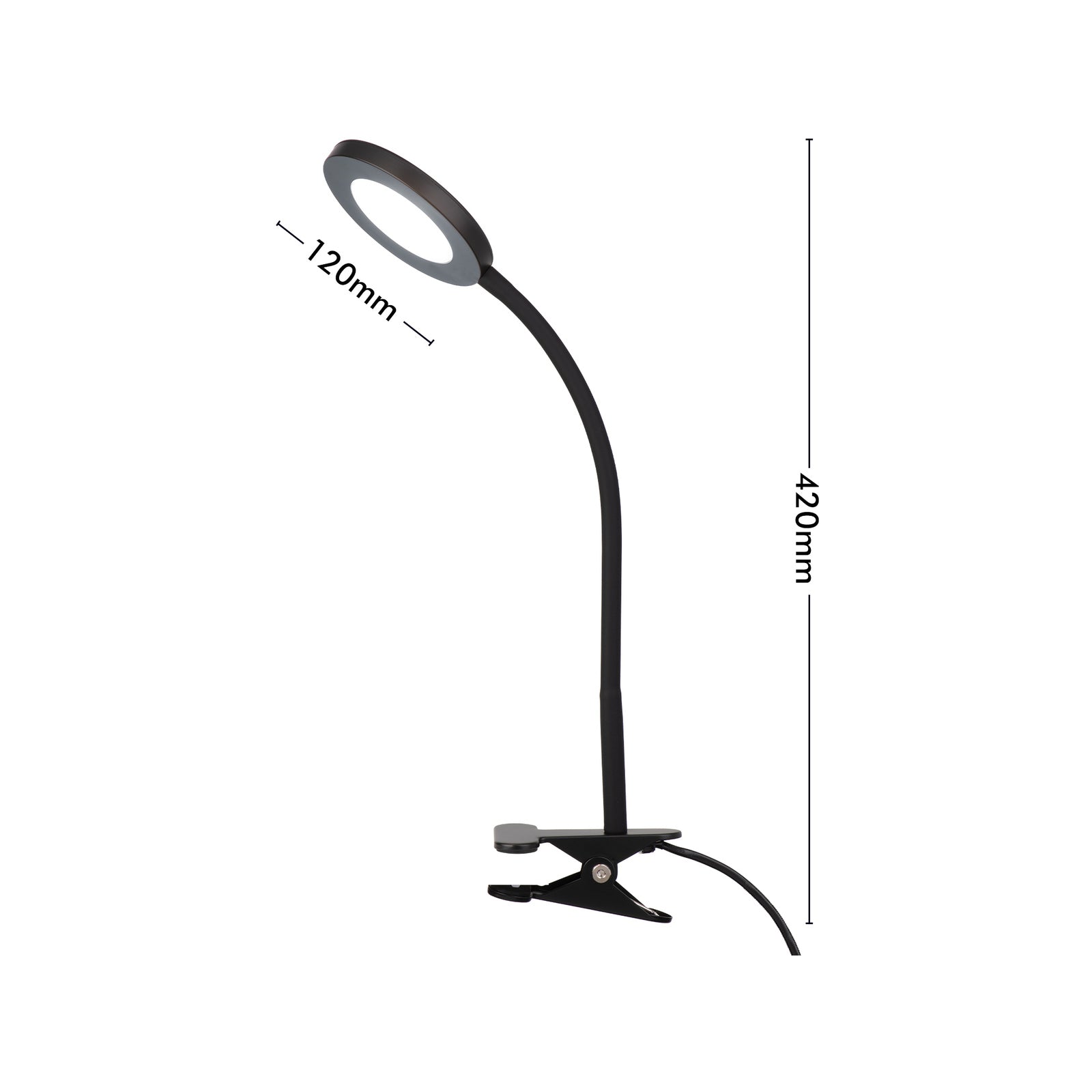 Verve Design Black Dalton Desk Clamp Lamp 6W LED ATL347BK