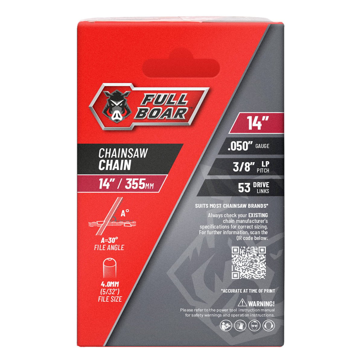Full Boar 14" Chainsaw Chain - 355mm - Semi Chisel - 53 Drive Links - SuperSaverAU - view 2