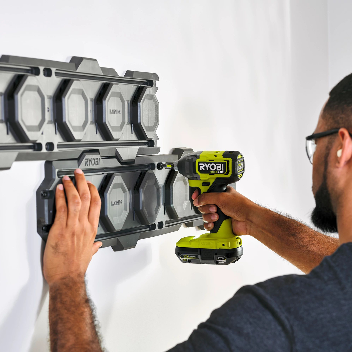 Ryobi Link 2 Piece Wall Rail Set - 838mm x 165mm - Modular Storage Solution - SuperSaverAU - view 3