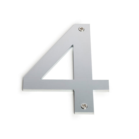 Sandleford 100mm Brushed Stainless Steel House Number 4 - Weather Resistant