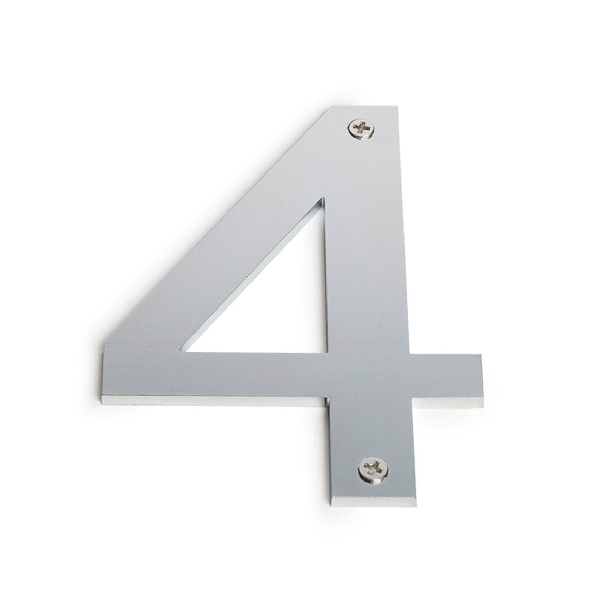 Sandleford 100mm Brushed Stainless Steel House Number 4 - Weather Resistant