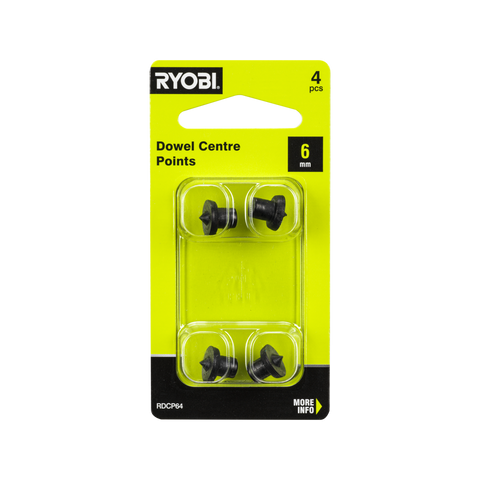 Ryobi Dowel Centre Points 6mm - 4 Pack - Carbon Steel - Accurate Alignment - SuperSaverAU - view 1
