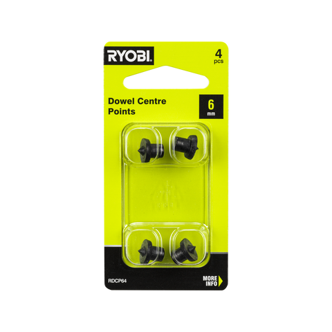 Ryobi 6mm Dowel Centre Points - 4 Pack for Accurate Dowel Marking