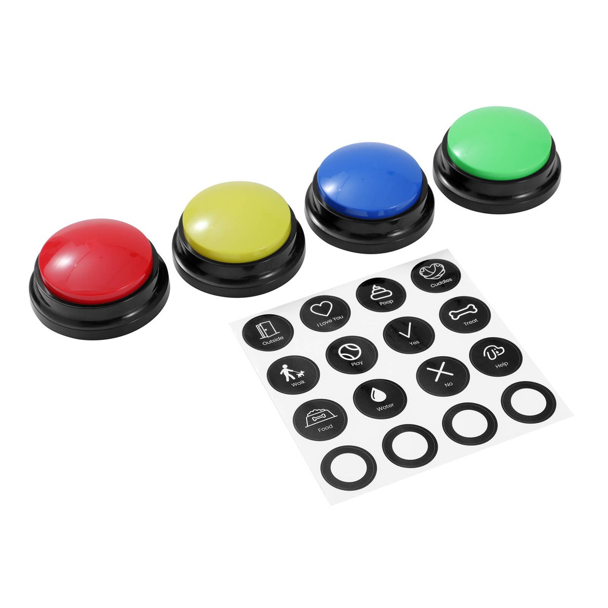 Paws & Claws Pet Talking Buttons Interactive Dog Tech Toy 4 Pack