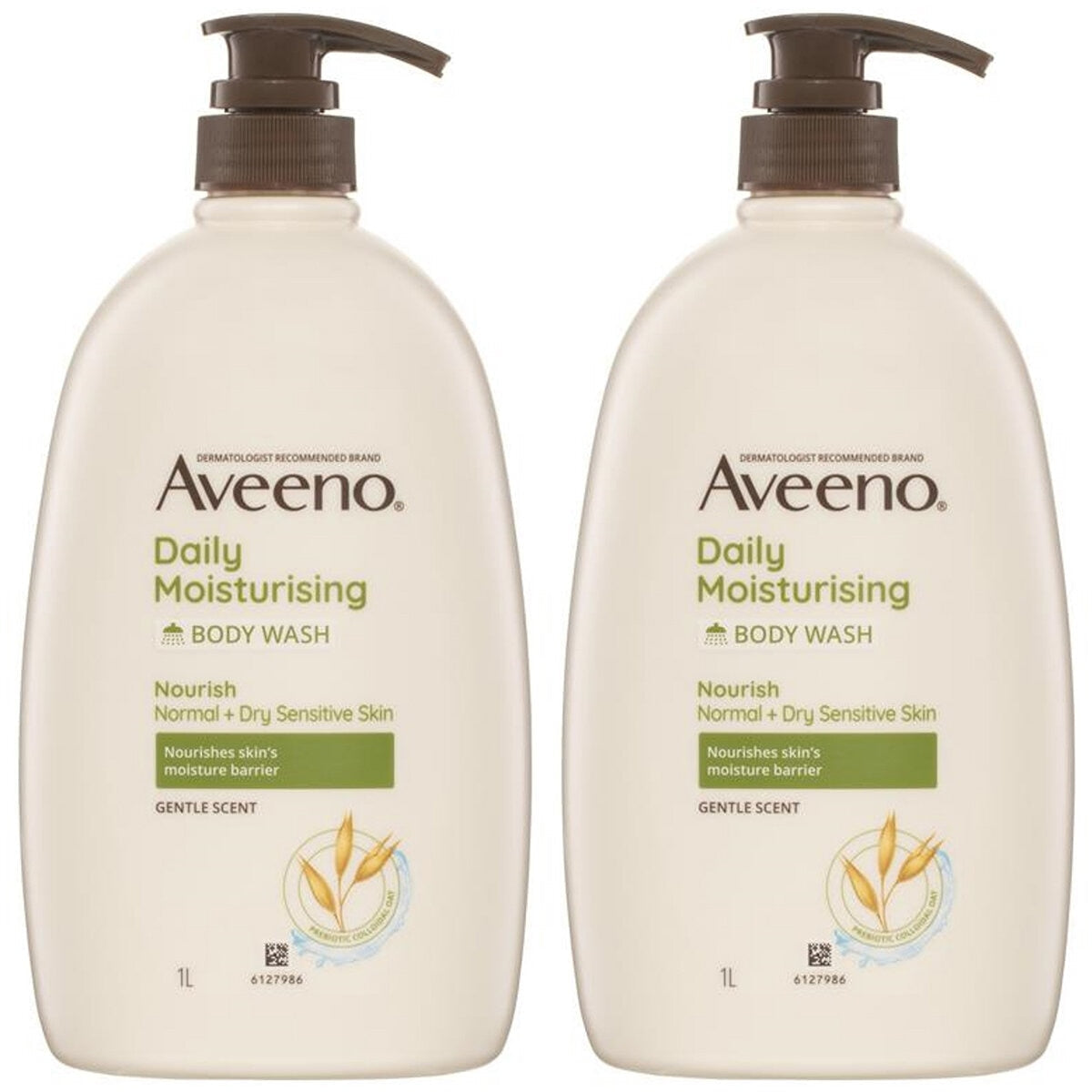 Aveeno Daily Moisturising Body Wash Gentle Scent 2x1L - SuperSaverAU - view 2