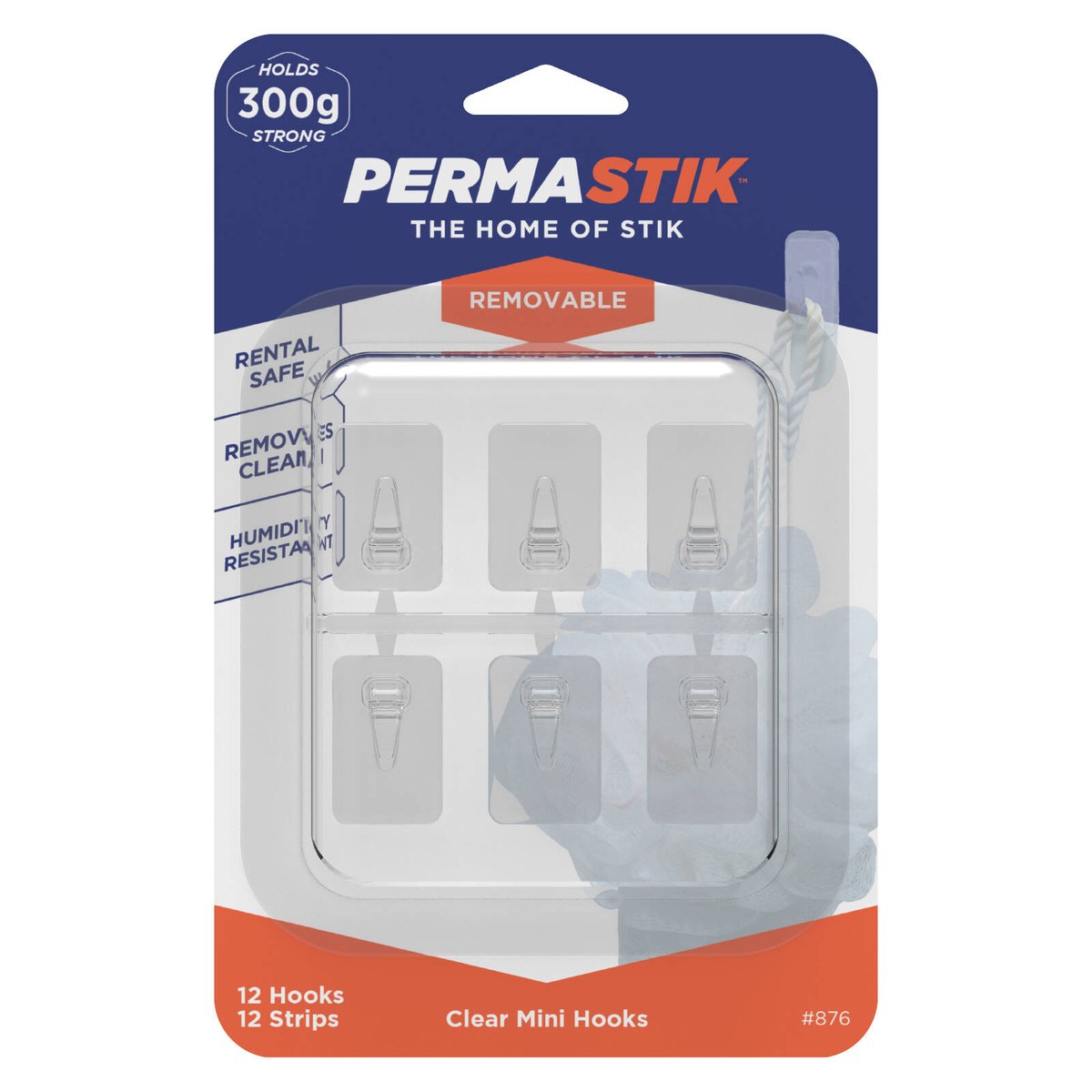 Permastik Clear Humidity Resistant Plastic Mini Clips - 12 Pack