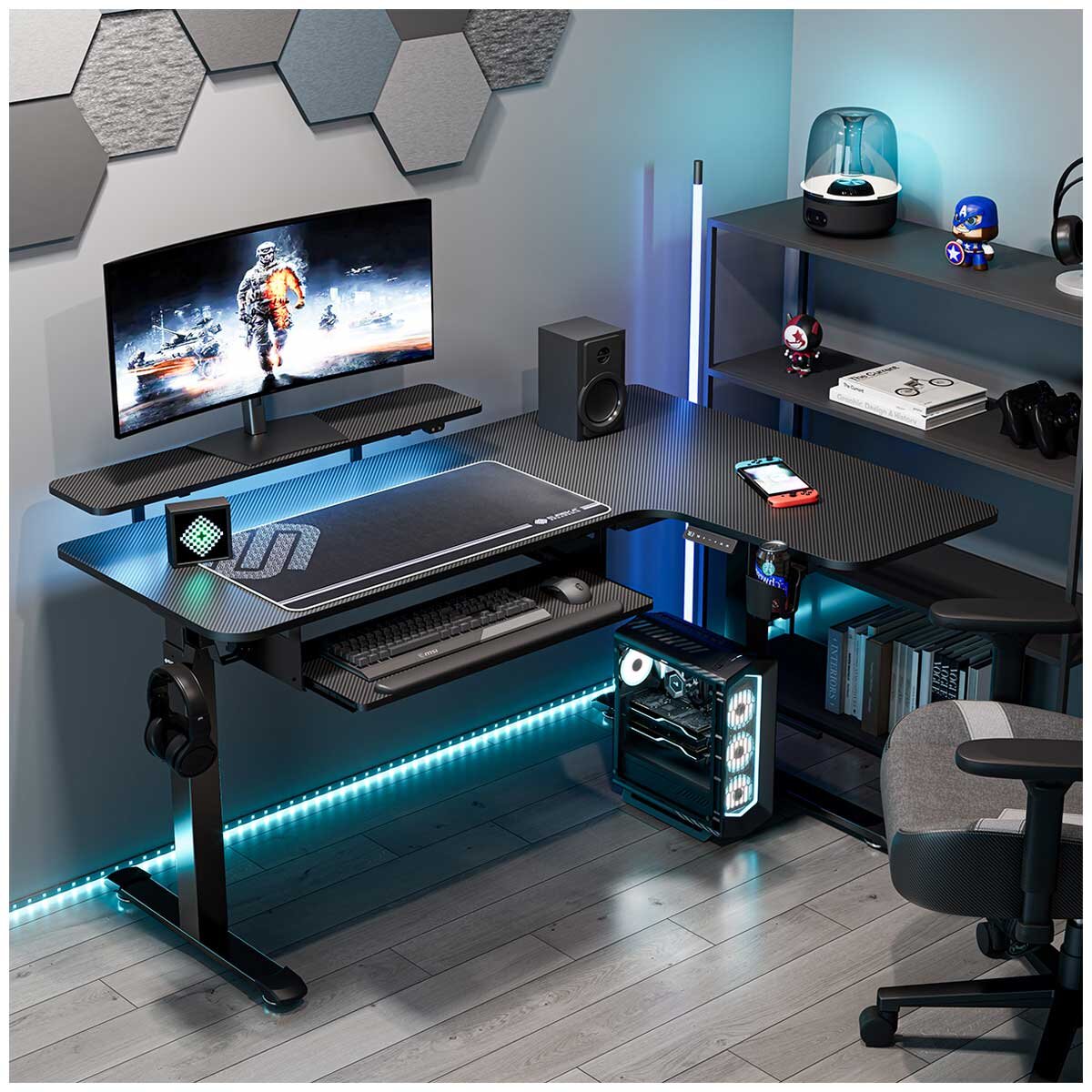 Eureka Ergonomic L Shaped Electric Standing Desk Right Side - SuperSaverAU - view 1