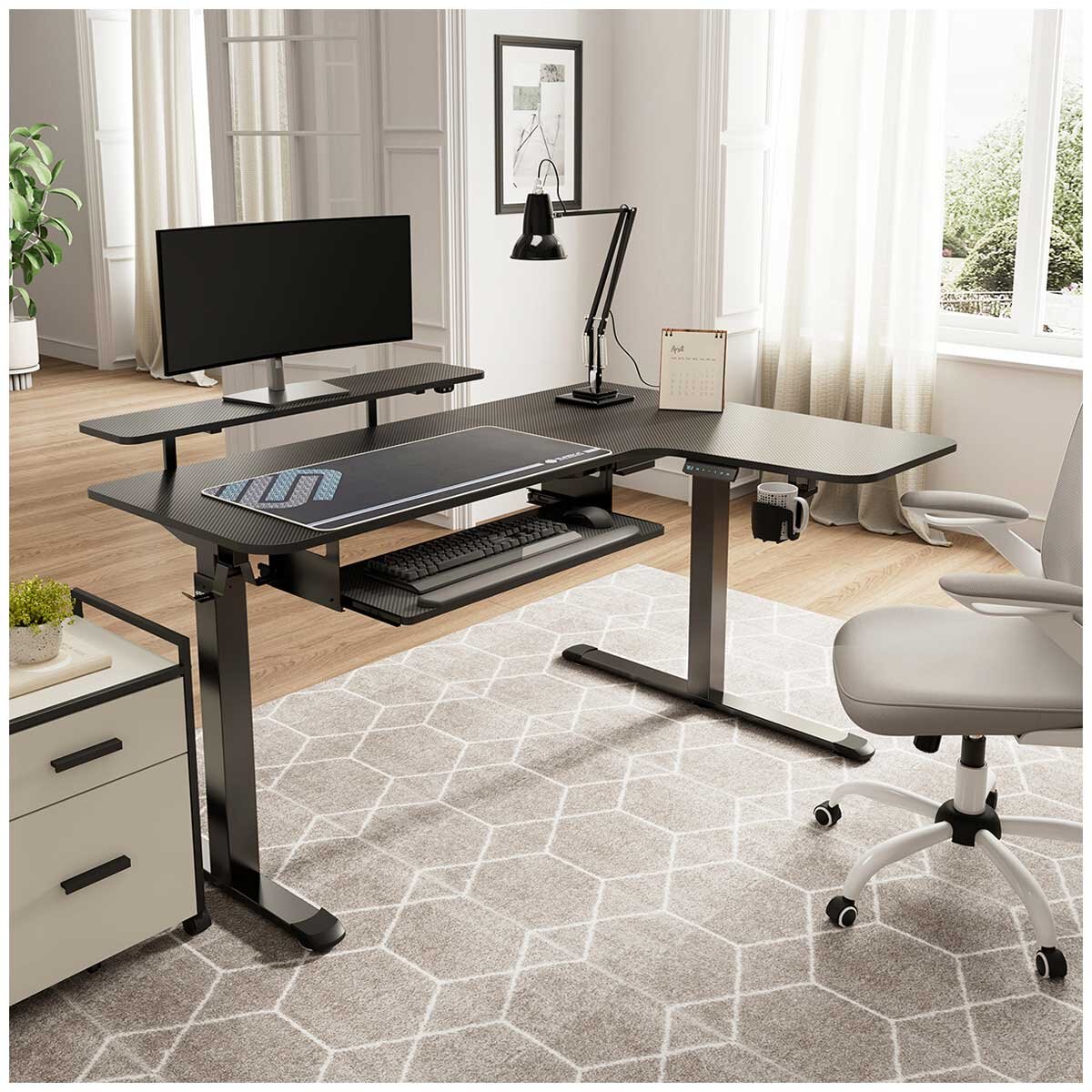 Eureka Ergonomic L Shaped Electric Standing Desk Right Side - SuperSaverAU - view 3