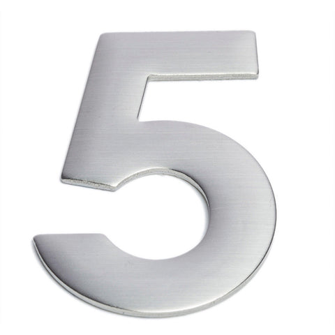 Sandleford 75mm Suburban Stainless Steel House Number 5 Self Adhesive