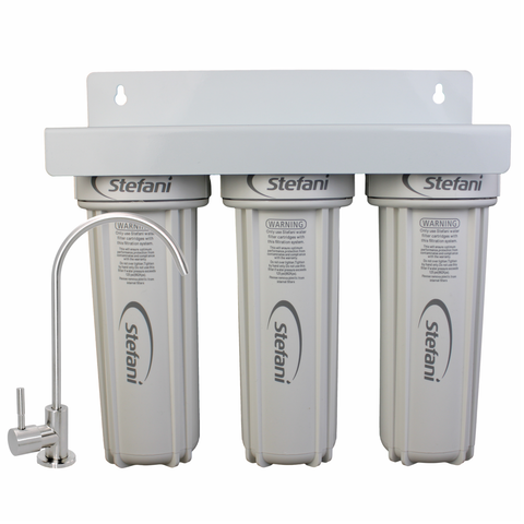 Stefani Triple Stage Undersink Water Filtration System 370mm x 360mm - Lead Free - Removes Impurities - SuperSaverAU - view 1