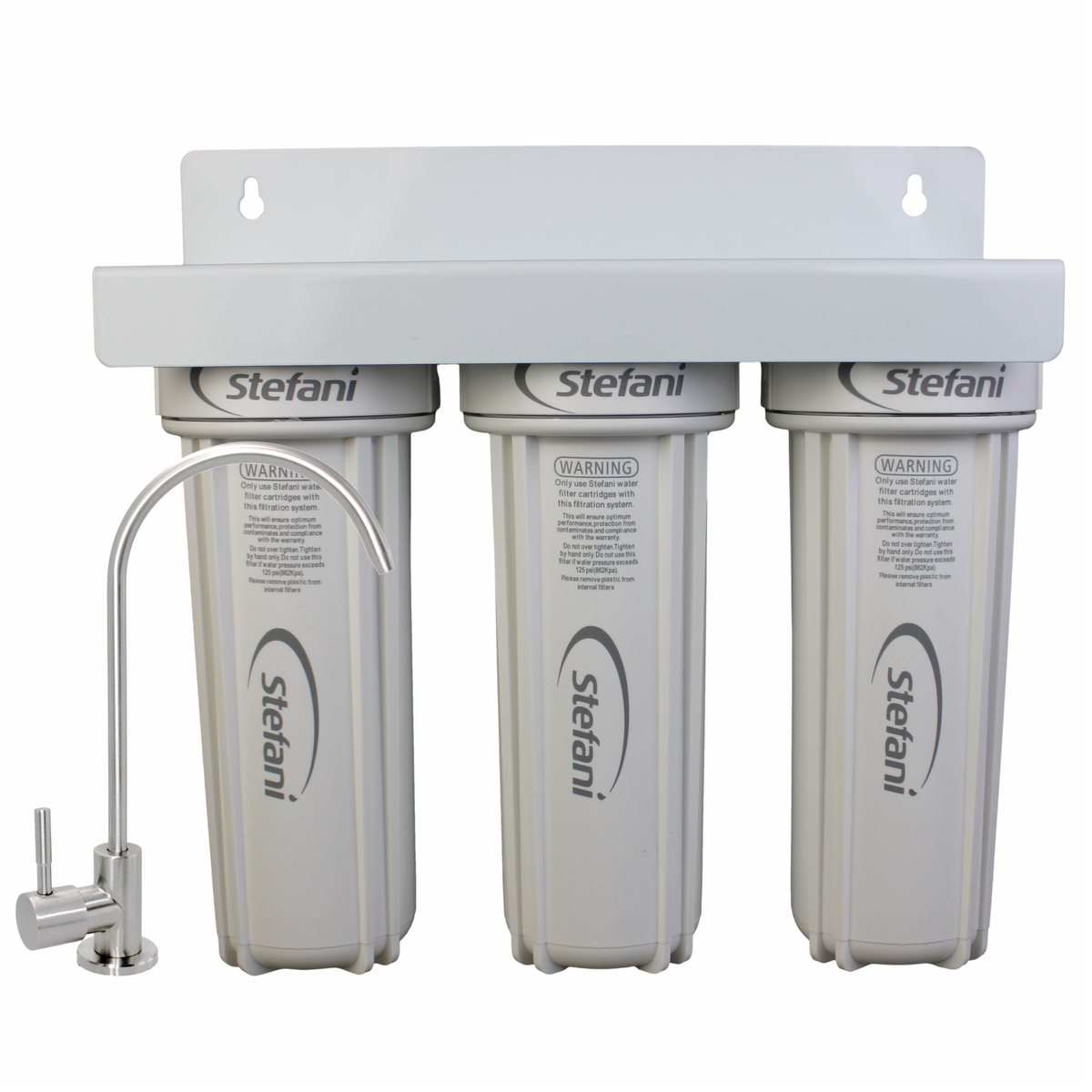 Stefani Triple Stage Undersink Water Filtration System, Lead Free
