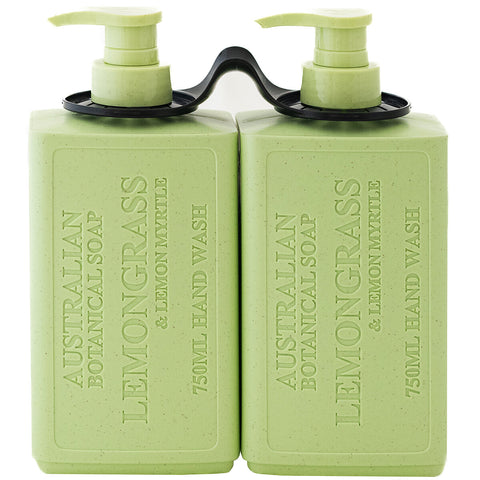 Australian Botanical Soap Hand Wash 2 x 750ml Lemon Grass & Lemon Myrtle, Kakadu Plum Extract, Organic Aloe Vera - SuperSaverAU - view 1