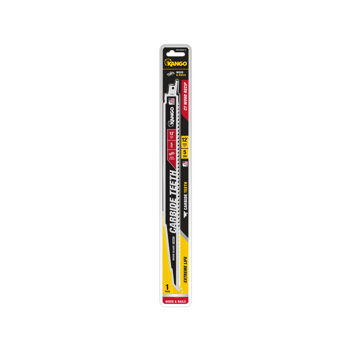 Kango 12" 5 TPI Carbide Teeth Wood Reciprocating Blade - 1 Pack - SuperSaverAU - view 1