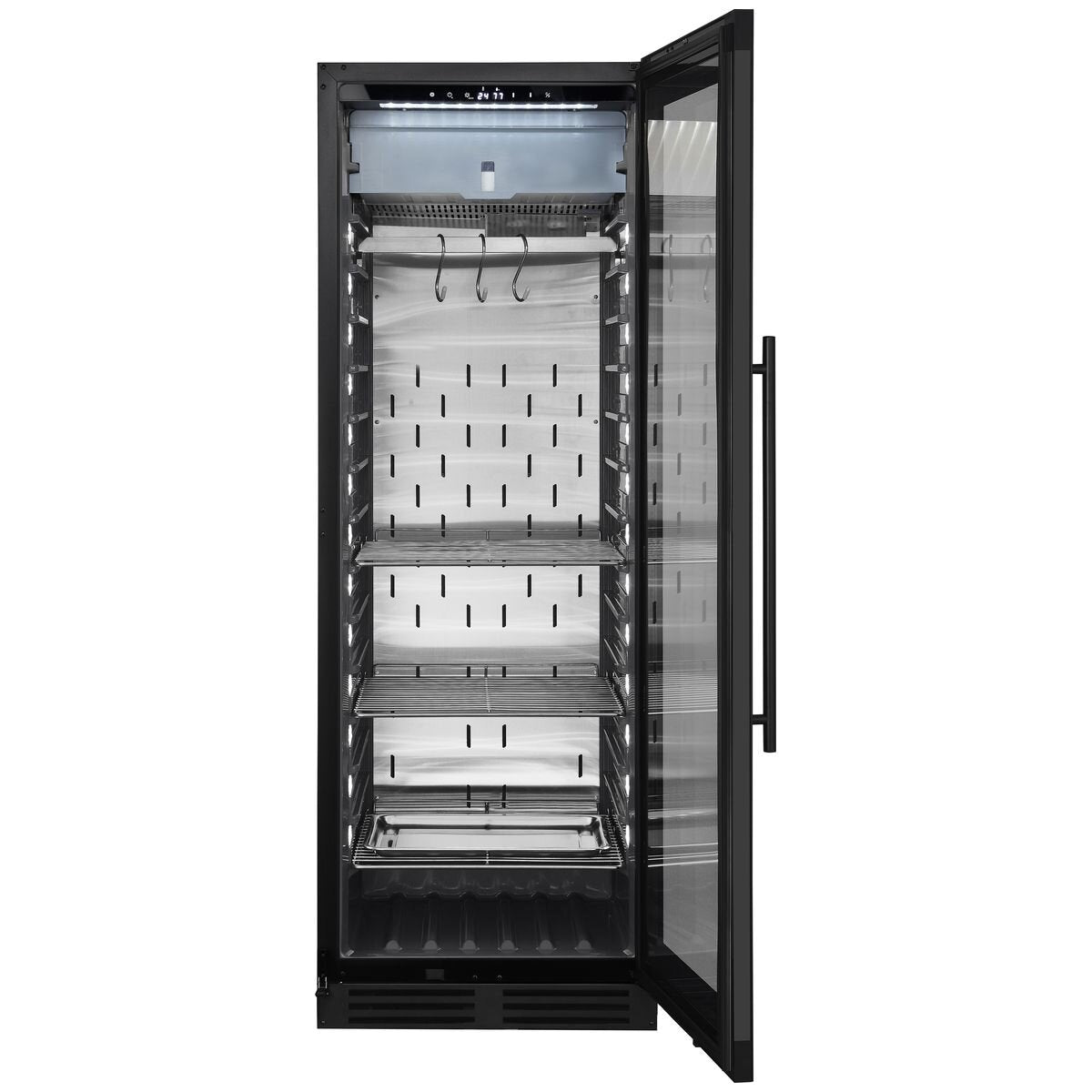 KingsBottle 352L Freestanding Steak and Meat Ager - Black, Right Hinge, Glass Door - KB180SA-FG-RHH