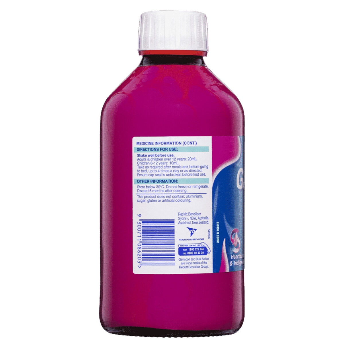 Gaviscon Dual Action Liquid 600ml - SuperSaverAU - view 3