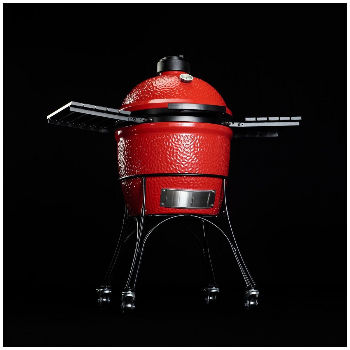 Kamado Joe Classic I Ceramic Grill - Red, Two-Tier Cooking, Cart with Locking Wheels - KJ23RH