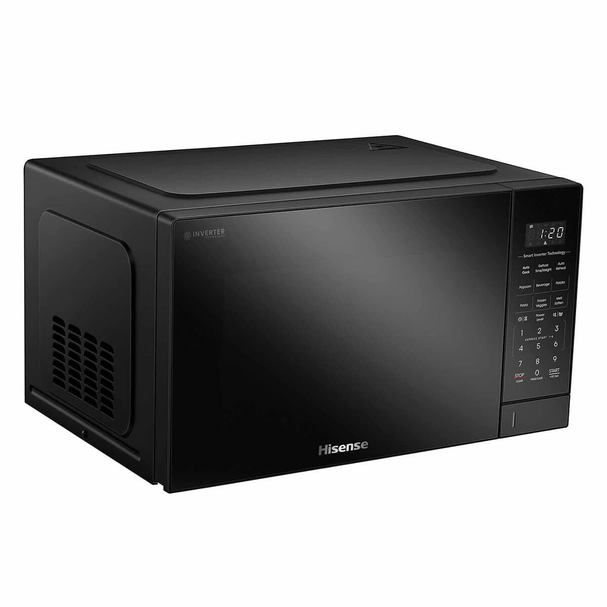 Hisense 34L smart inverter microwave oven - 1100W, black mirror finish, chef menu presets - HMAS3411BMV