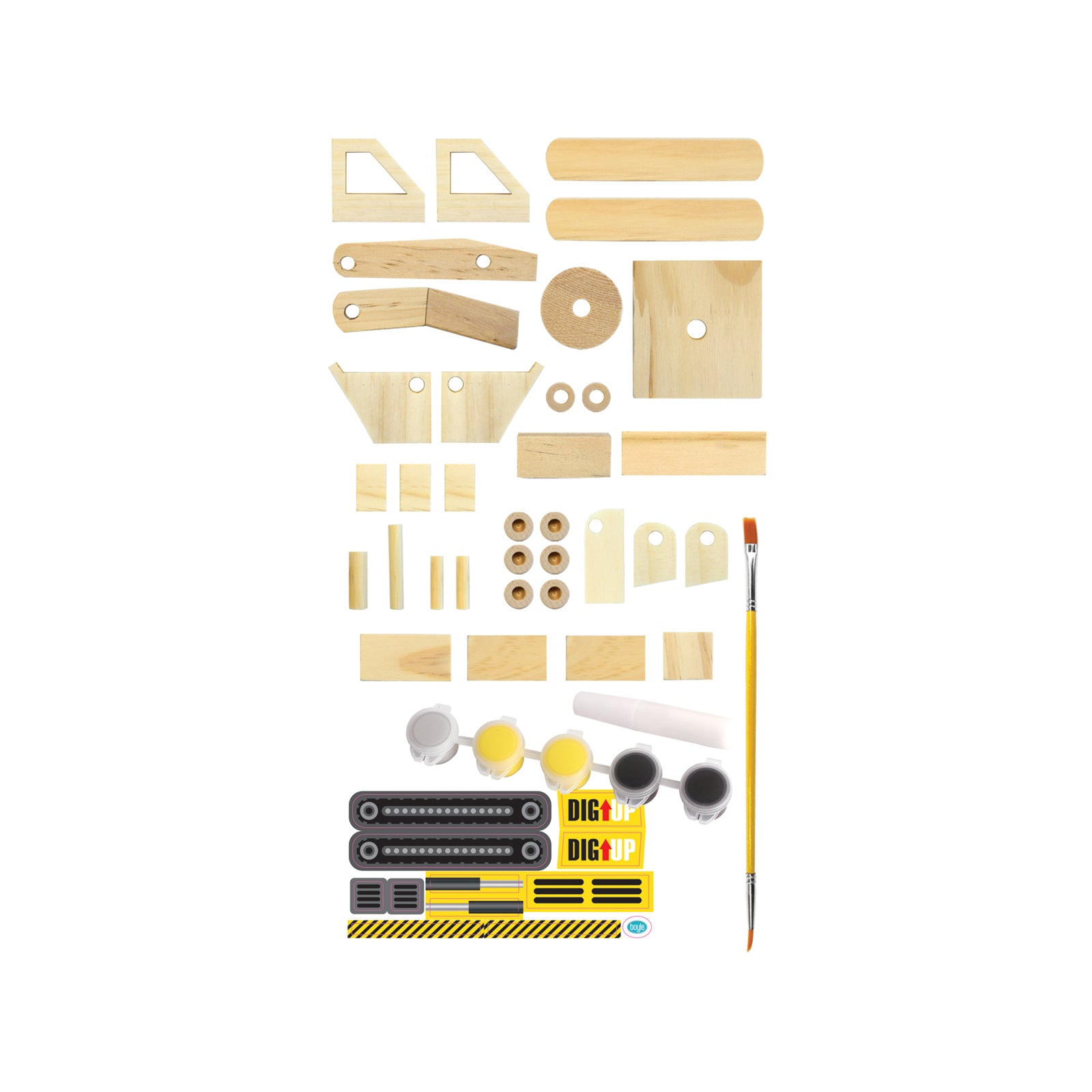 Boyle Wood Craft Project Kit Excavator DIY Indoor Model with Moving Parts