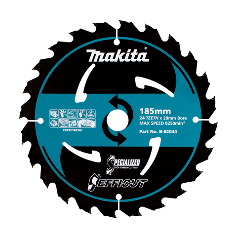 Makita Circular Saw Blade - 185mm x 20mm x 24T - Metal - Efficut - SuperSaverAU - view 1