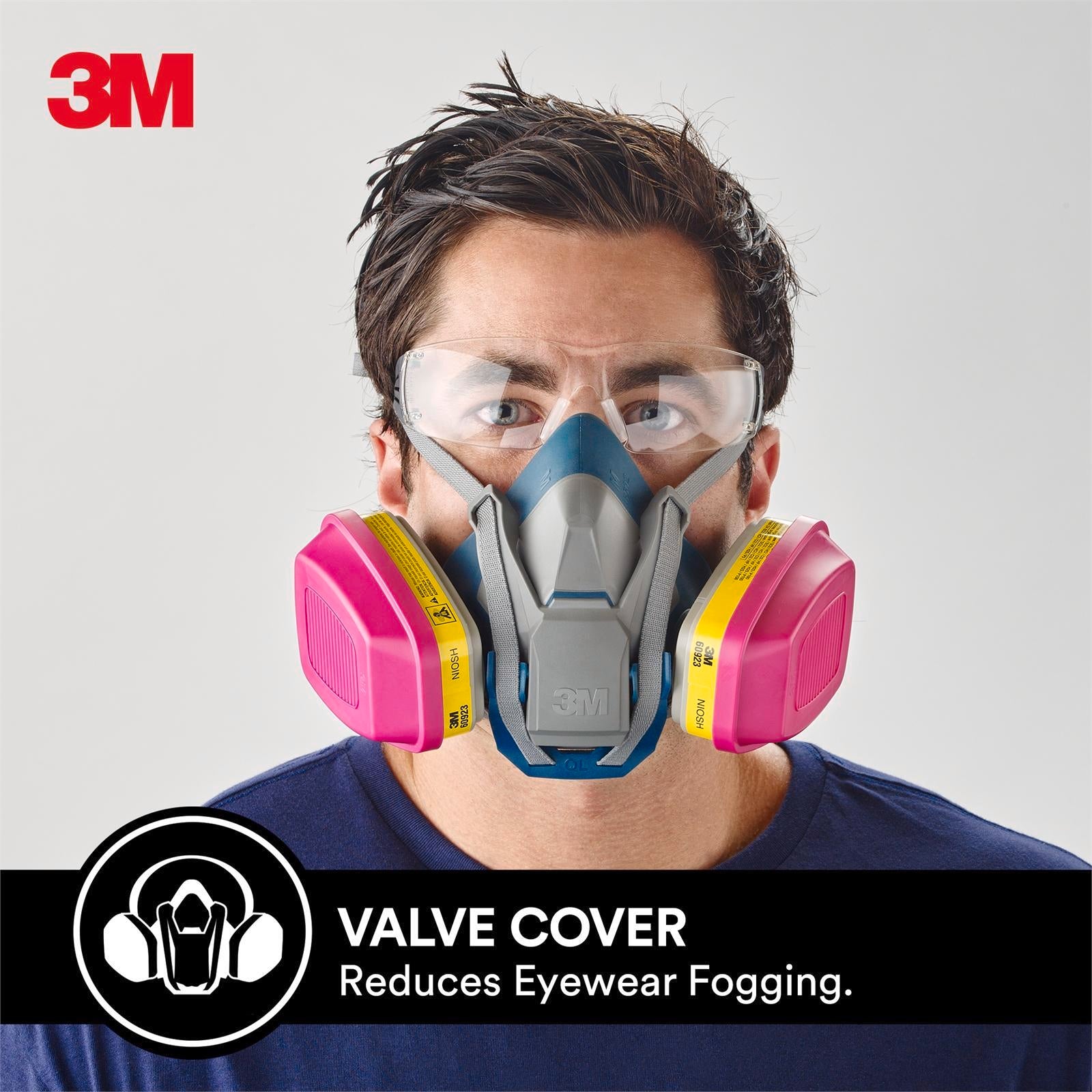 3M Grey Multi-Purpose Quick Latch Respirator Cool Flow Valve Silicon
