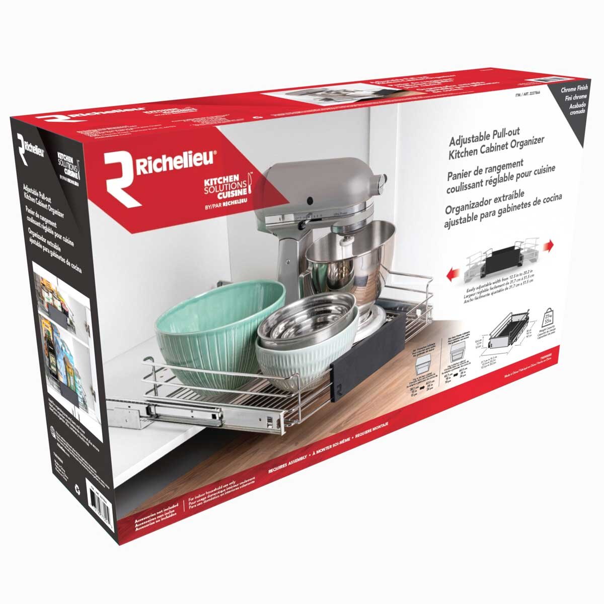 Richelieu Adjustable Pull Out Kitchen Cabinet Organiser - SuperSaverAU - view 10