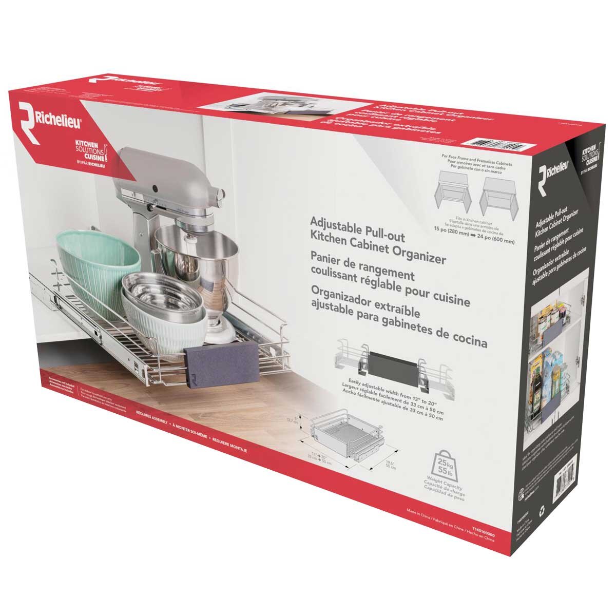Richelieu Adjustable Pull Out Kitchen Cabinet Organiser - SuperSaverAU - view 9