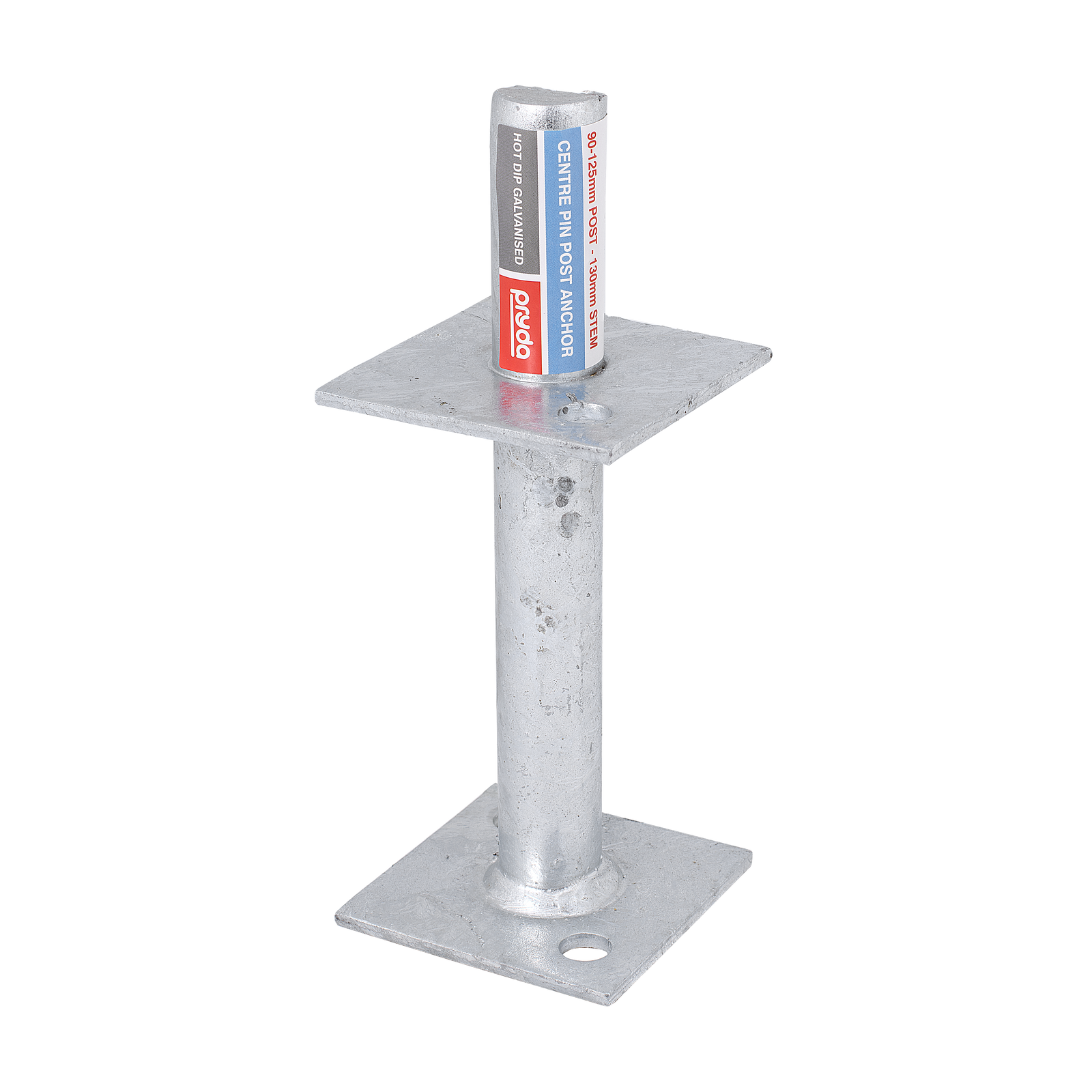 Pryda 130mm M10 Centre Pin Galvanised Steel Post Anchor