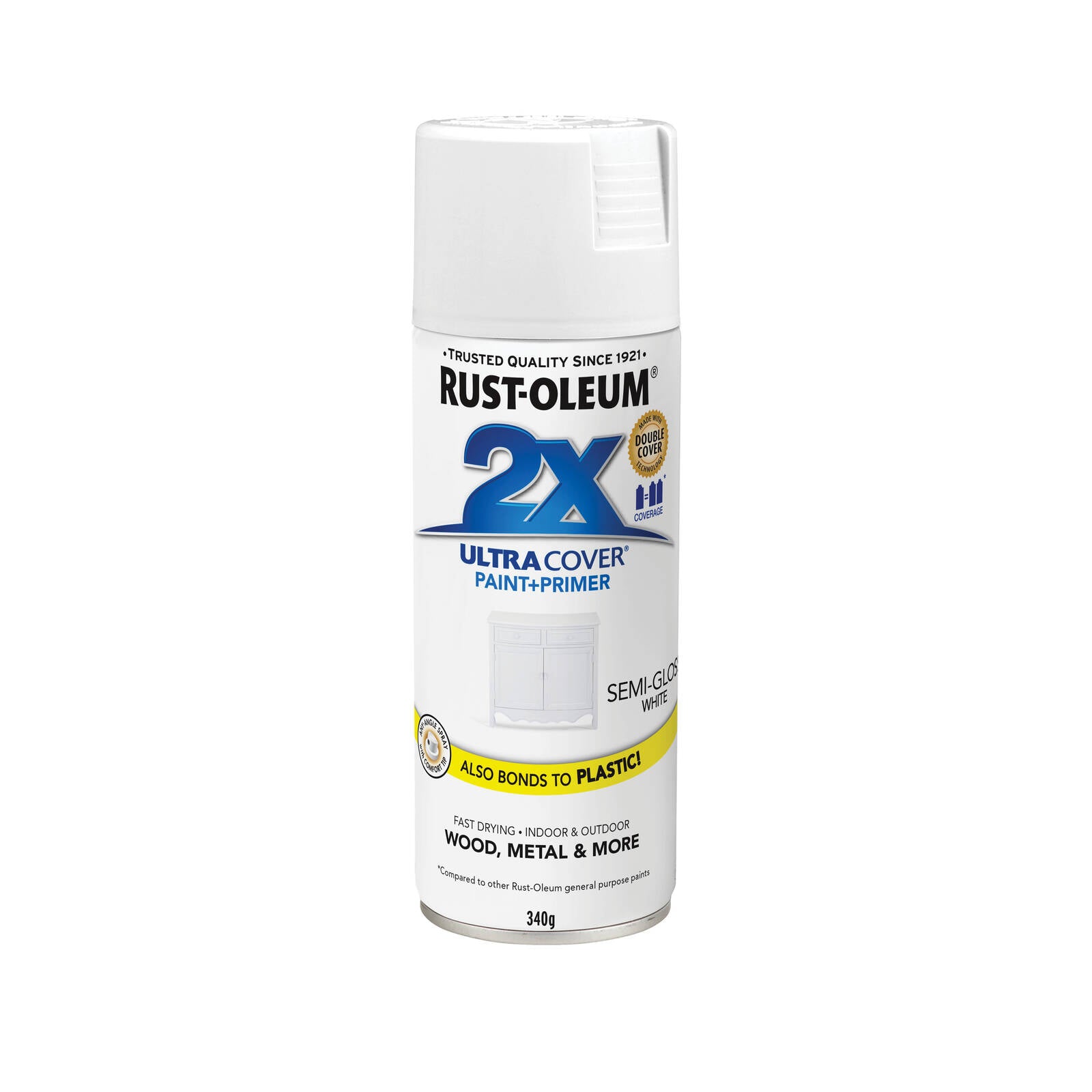 Rust-Oleum 2X Ultra Cover Semi Gloss White 340g - Paint & Primer, UV Resistant