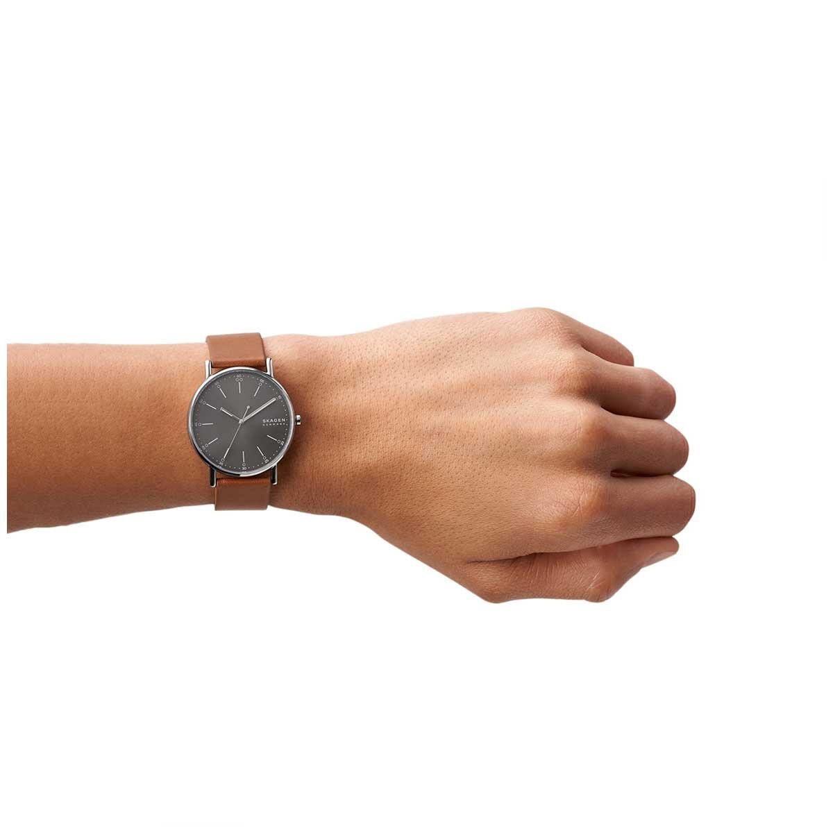 Skagen Signatur Brown Leather Men's Watch SKW6578 - SuperSaverAU - view 8