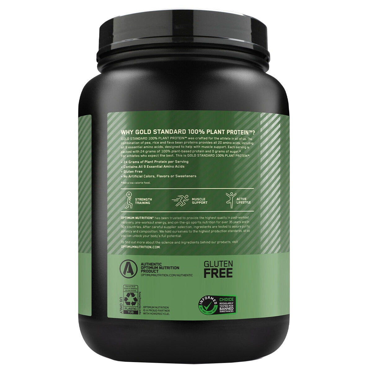 Optimum Nutrition Gold Standard 100% Plant Protein Rich Chocolate Fudge 800g - SuperSaverAU - view 2