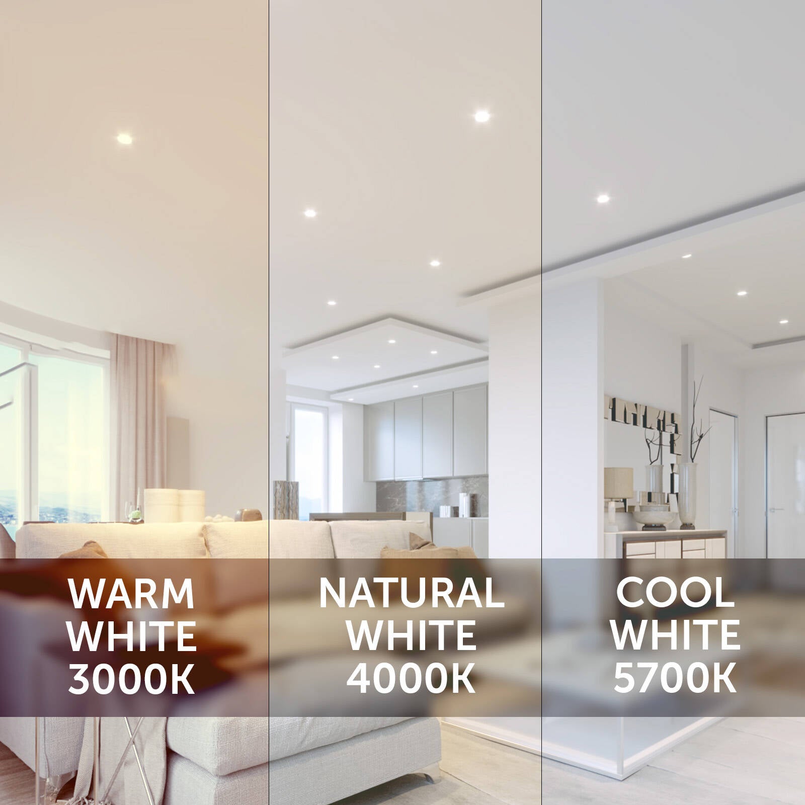 DETA 6W White IP44 Tri-Colour Dimmable Anti-Glare LED Downlight 240V Hardwired DET700W