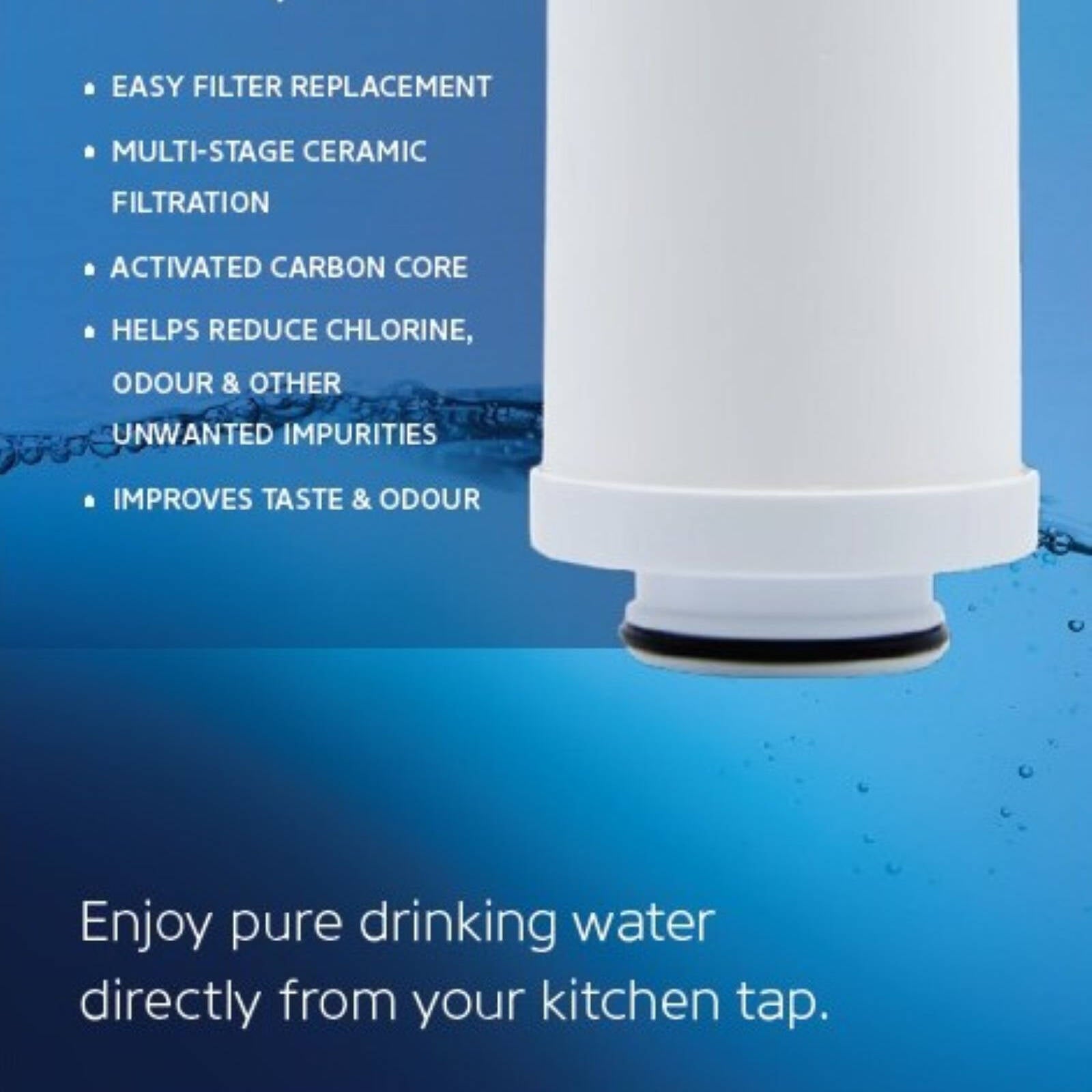 Stefani On Tap Replacement Ceramic Filter Lead Free Activated Carbon White