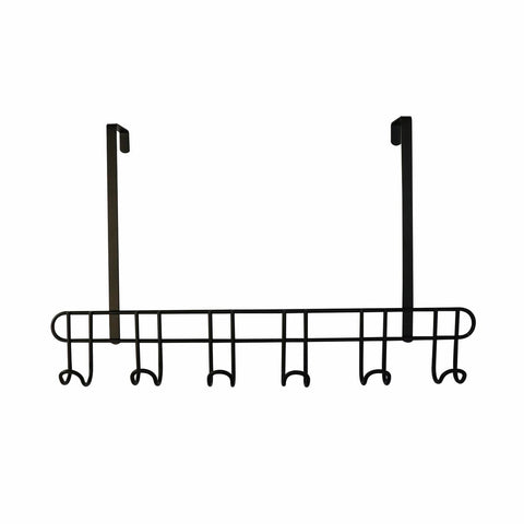Adoored Decorative Hook Rack - 6 Hooks - Steel - Over Door Use - SuperSaverAU - view 1