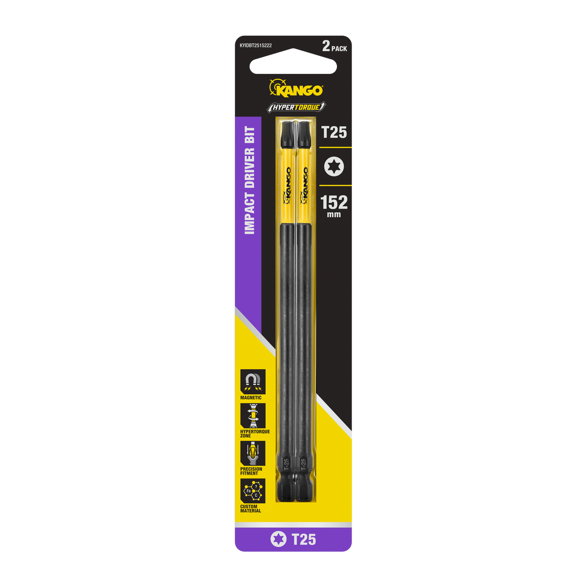 Kango 152mm TX25 Hypertorque Impact Driver Bit 2 Pack