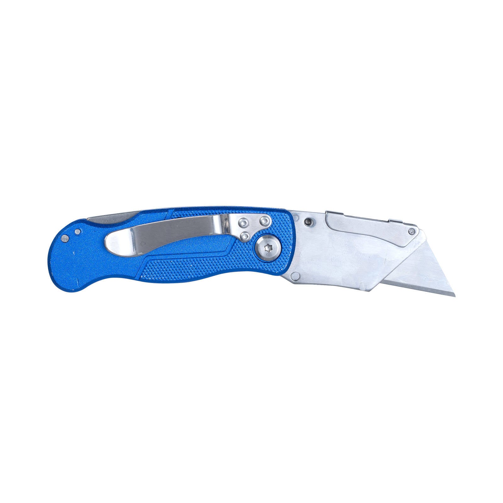 Kincrome 150mm Folding Lock Back Utility Knife, Stainless Steel, Lockable, Blue