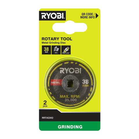 Ryobi 38mm Twist Lock Grinding Discs - 2 Pack