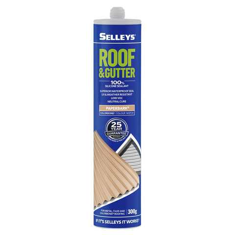 Selleys Roof and Gutter Silicone Sealant 300g Paperbark - Waterproof, UV Resistant - SuperSaverAU - view 1