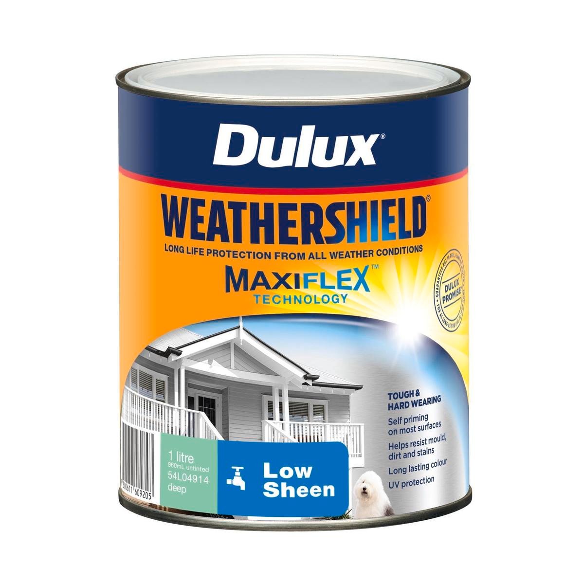 Dulux Weathershield Exterior Paint - 1L Deep Low Sheen - 110mm x 137mm - SuperSaverAU - view 1