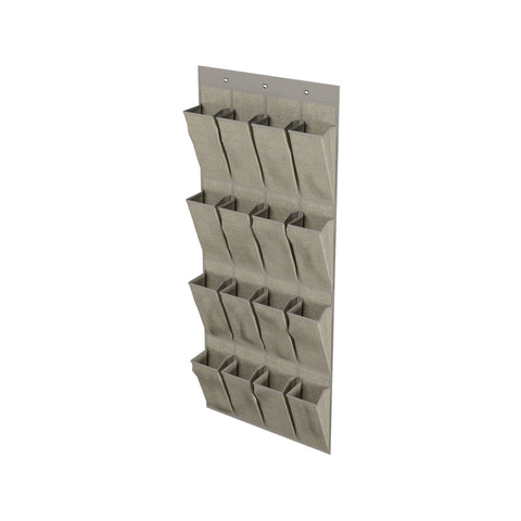 Flexi Storage Wardrobe 440 x 1120mm Ash 16 Pocket Hanging Organiser