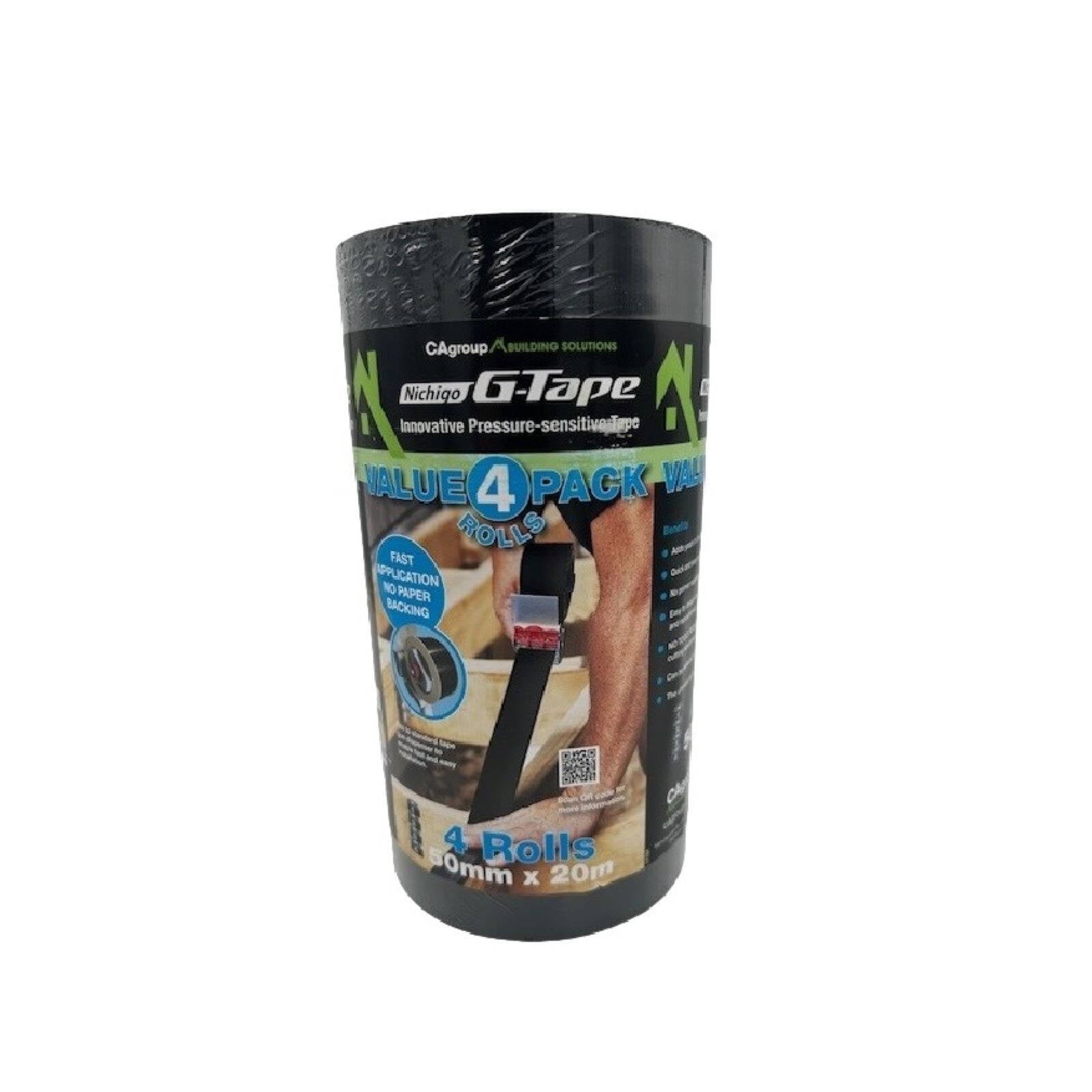 G-Tape 50mm x 20m Black Bearer Protector, 4 Pack Trade Pack