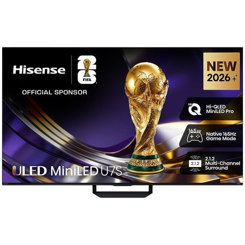 Hisense 85 Inch U7S 4K Mini-LED ULED Smart TV - 165Hz, Dolby Vision, HDR10+ - 85U7SAU