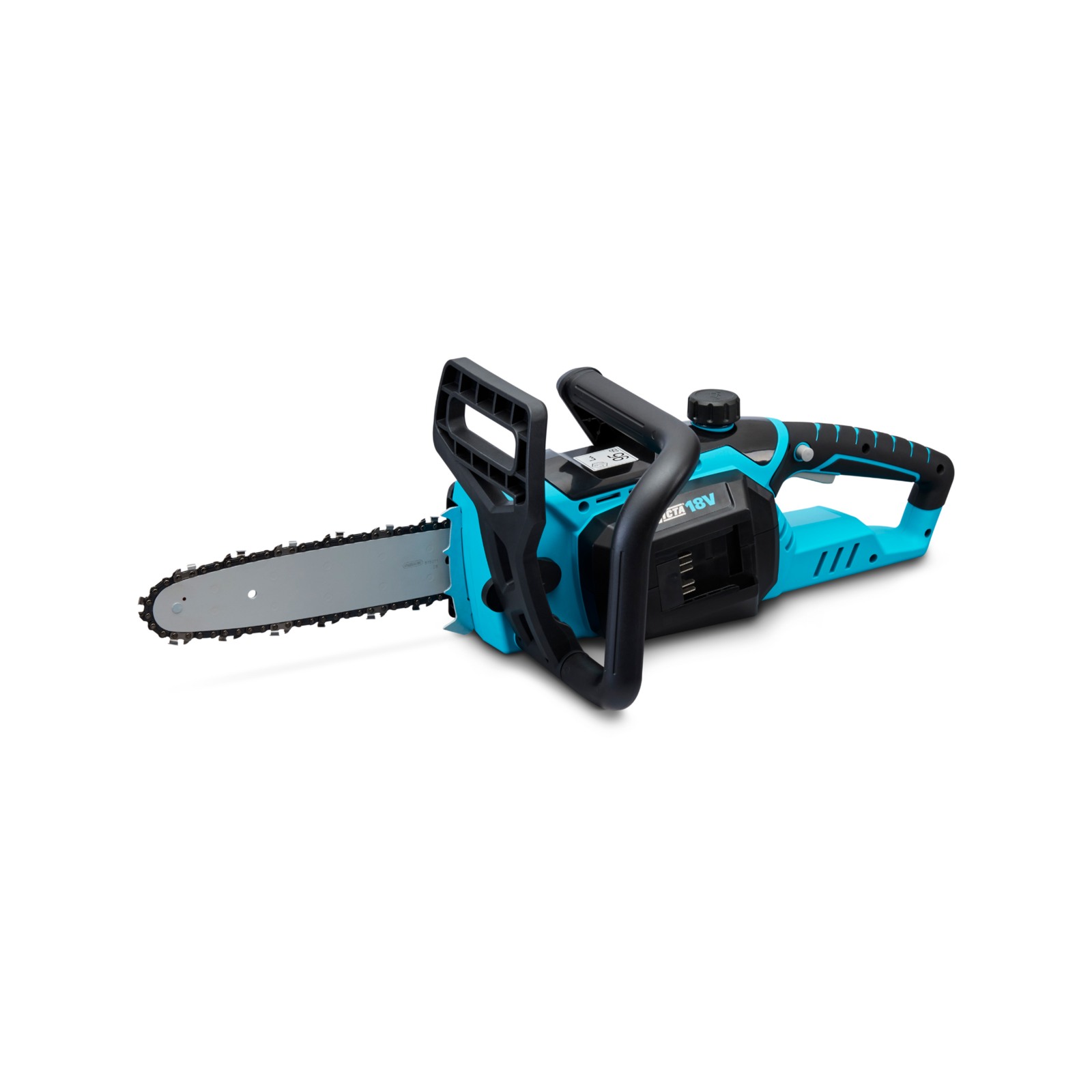 Victa 18V Cordless Li-ion Chainsaw Kit 220mm Bar with 5.0Ah Battery and Charger 1697203