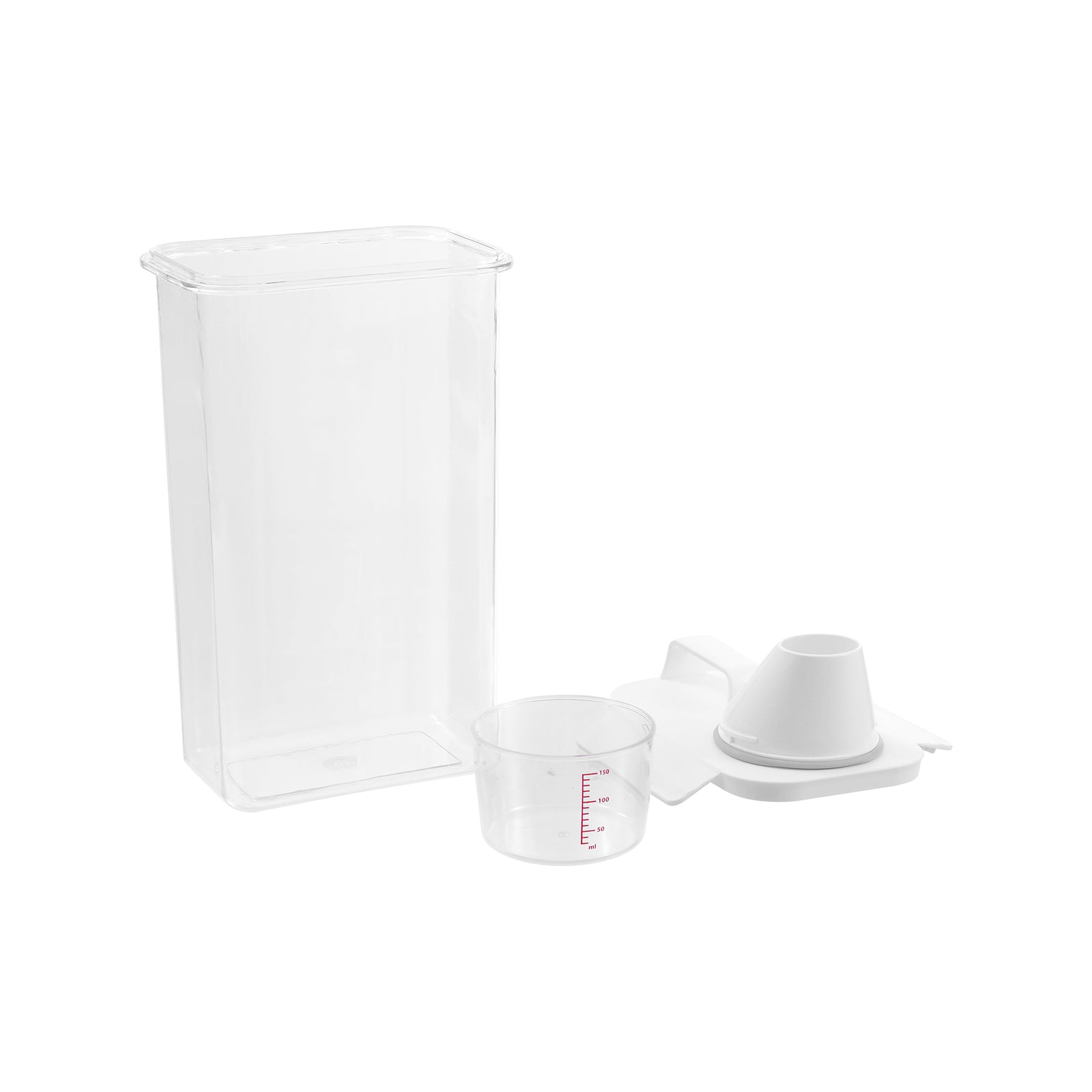 Boxsweden Large Crystal Laundry Container 2.3L - Clear PET with Measuring Cup