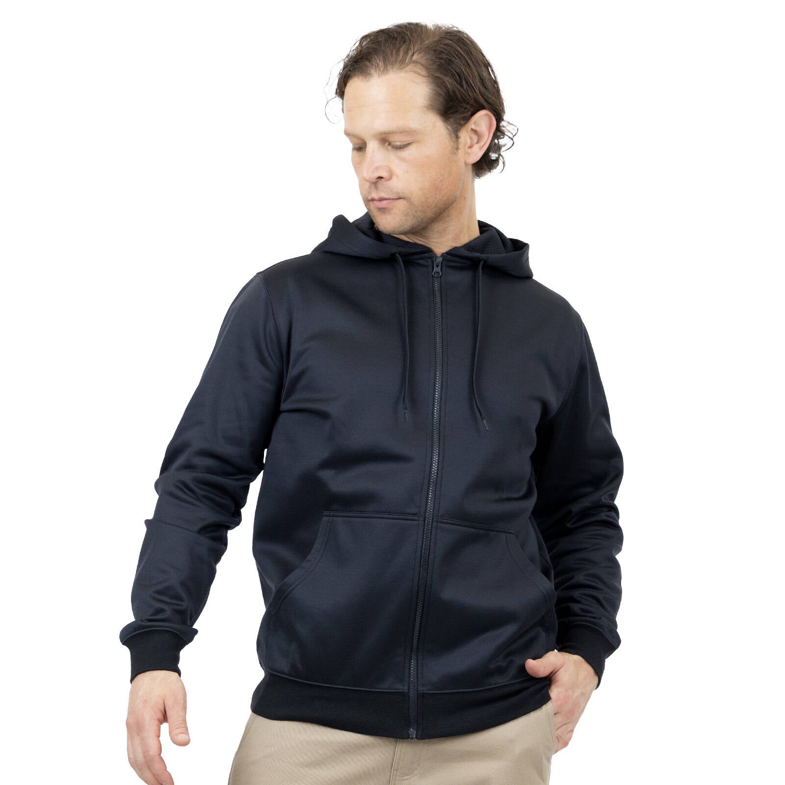 Craftright Men's Black Zip Thru Hoodie Polyester - Small