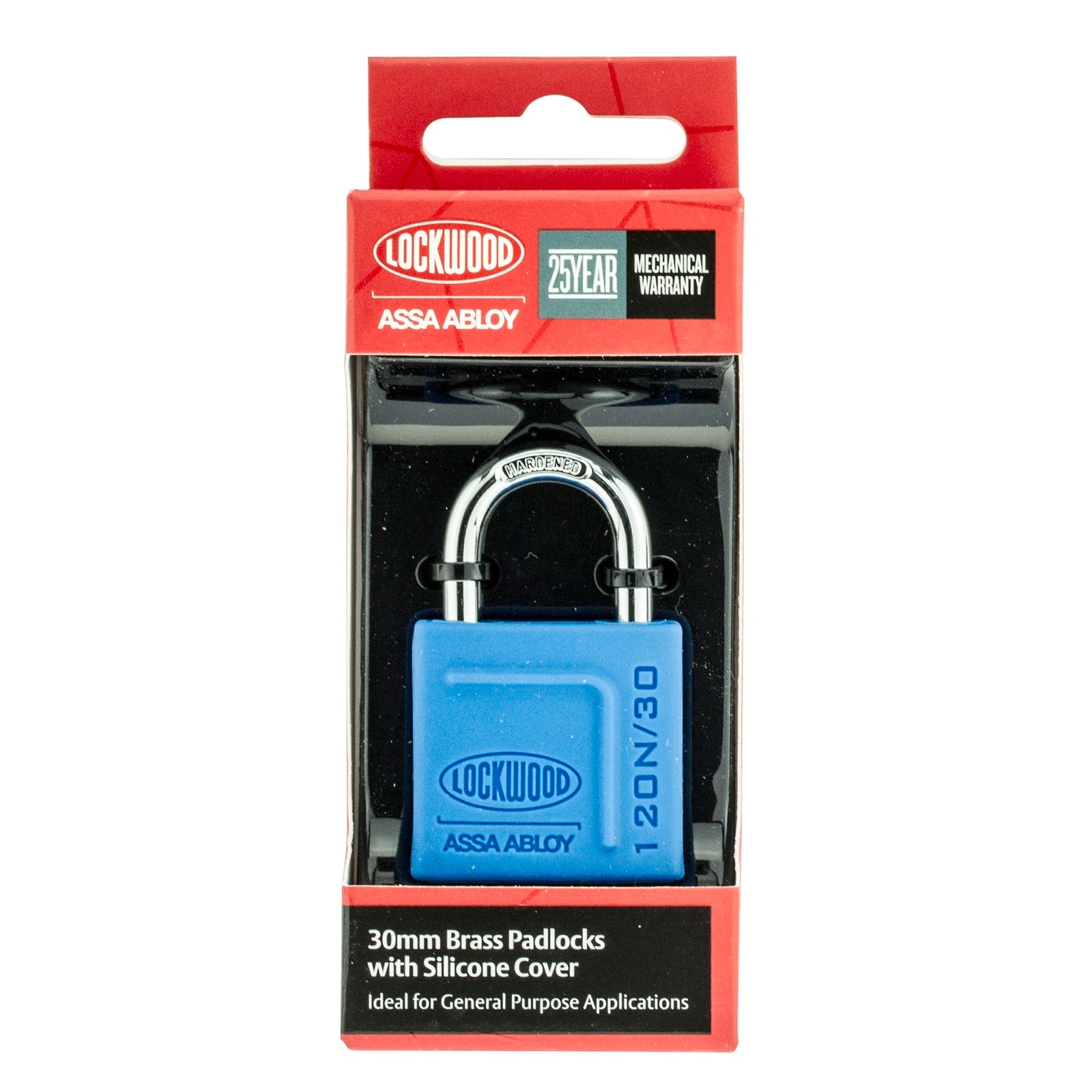 Lockwood 30mm Alloy Silicon Padlock - Brass with Silicone Jacket