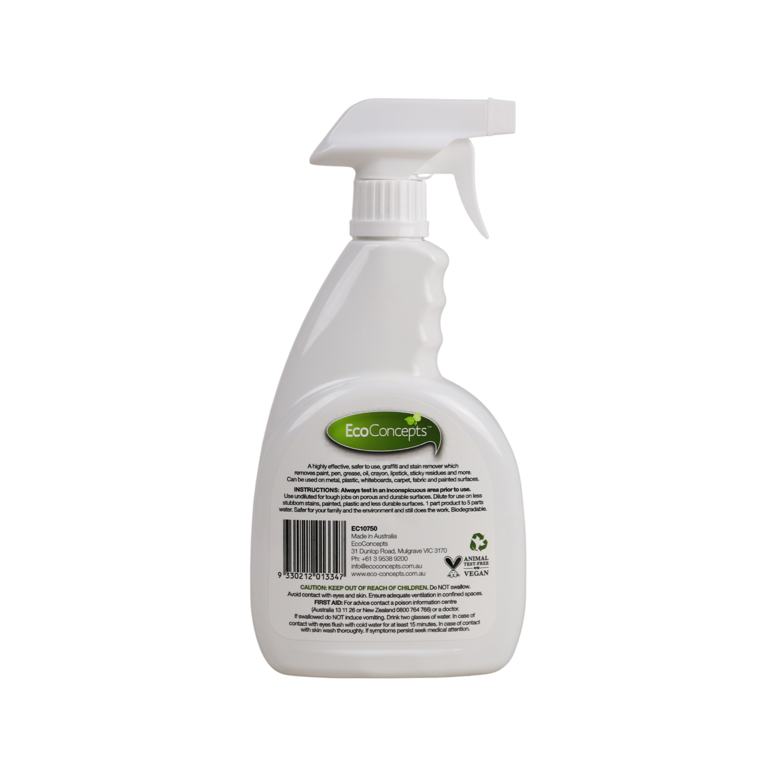 EcoConcepts Graffiti Remover 750ml Industrial Strength Liquid