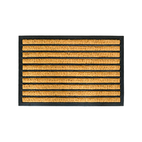 Panama Stripe Coir & Rubber Outdoor Door Mat 40 x 60cm Dirt Trapper