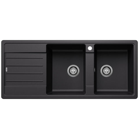 Blanco Legra 8S double bowl topmount sink - left hand drainer - Silgranit Black - 528069