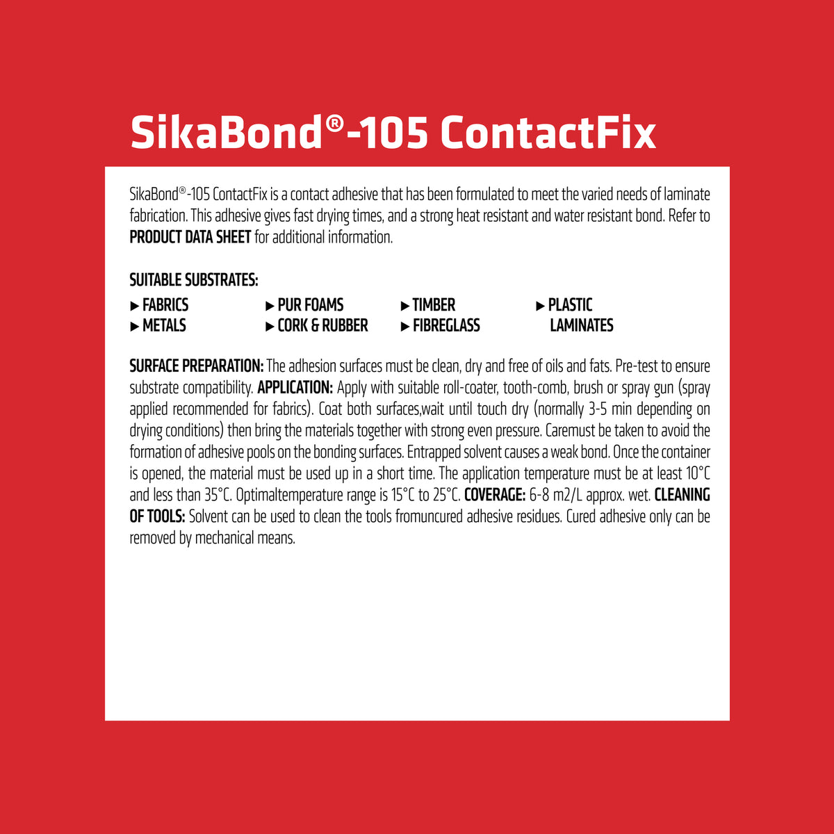 Sika 500ml ContactFix 105 Premium Sprayable Contact Adhesive, Clear, Fast Drying